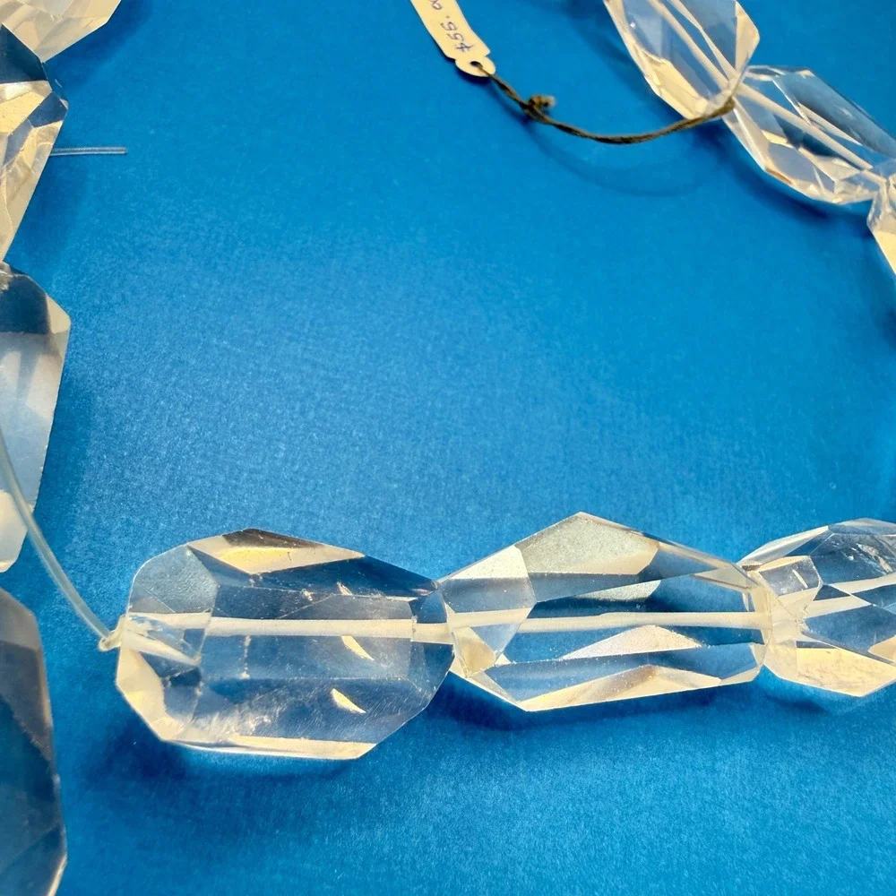 Rock Crystal Quartz Faceted Coffin Lozenge 1